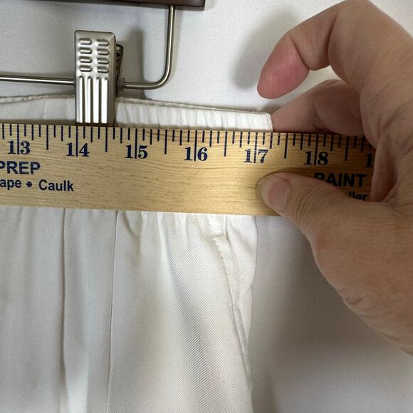 Calvin Klein Women's White Cropped Wide Leg Pants L Elastic Waistband Career - Picture 8 of 9